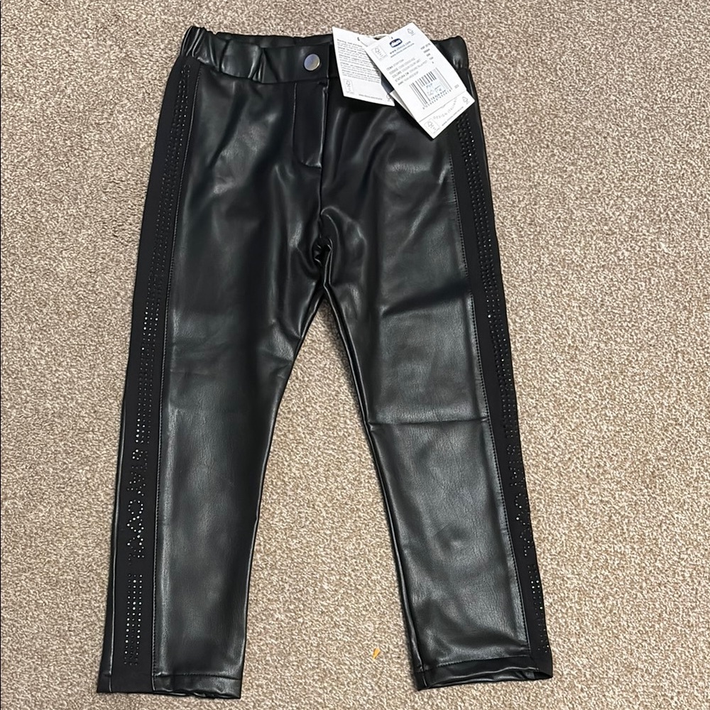 Black Faux Leather Suit by My Chicco